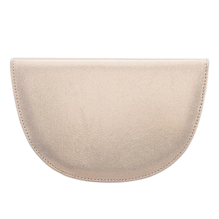 N By Nina Pleated Metallic Half Moon Clutch