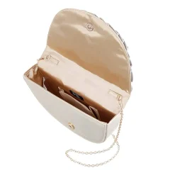 N By Nina Pleated Metallic Half Moon Clutch