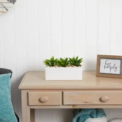 Nearly Natural Agave Succulent In Rectangular Planter Artificial Plant