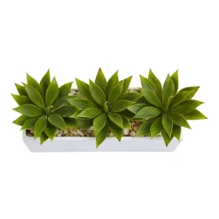 Nearly Natural Agave Succulent In Rectangular Planter Artificial Plant