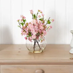Nearly Natural Cherry Blossom In Large Vase Artificial Flowers
