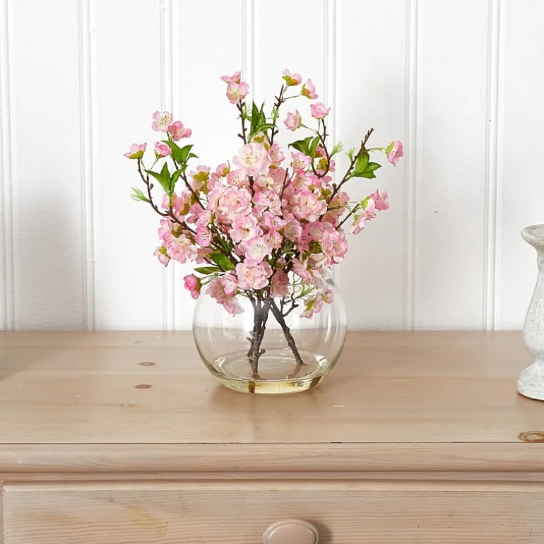 Nearly Natural Cherry Blossom In Large Vase Artificial Flowers
