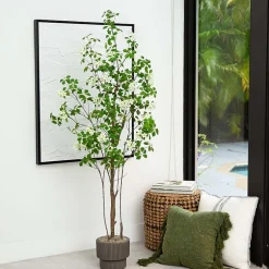 Nearly Natural 6' Dogwood With Real Touch Leaves Artificial Plant
