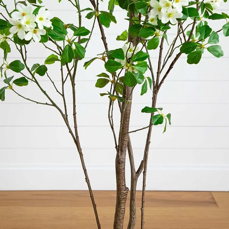 Nearly Natural 6' Dogwood With Real Touch Leaves Artificial Plant