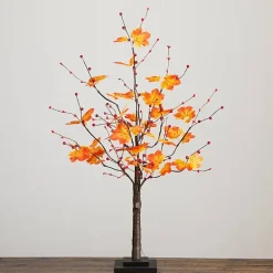Nearly Natural 3ft Autumn Maple Fall Lighted Indoor Artificial Tree