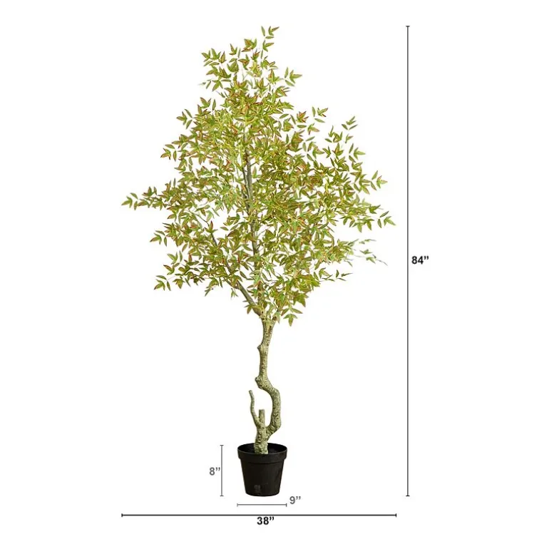 Nearly Natural 7ft Autumn Nandina Indoor Artificial Tree