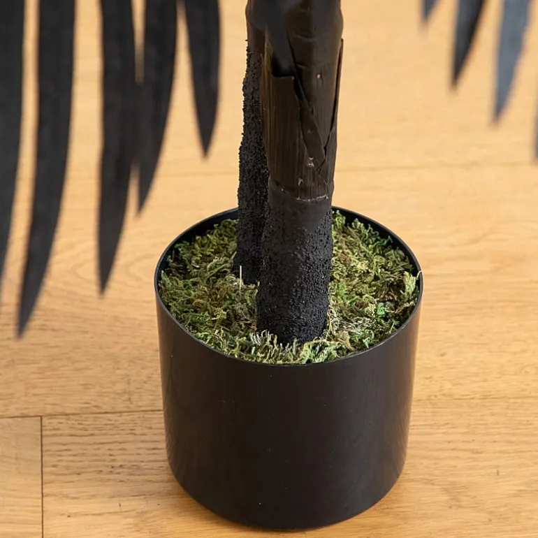Nearly Natural 4ft Black Golden Cane Indoor Artificial Tree