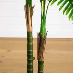 Nearly Natural 4ft Double Robellini Palm Indoor Outdoor Artificial Tree