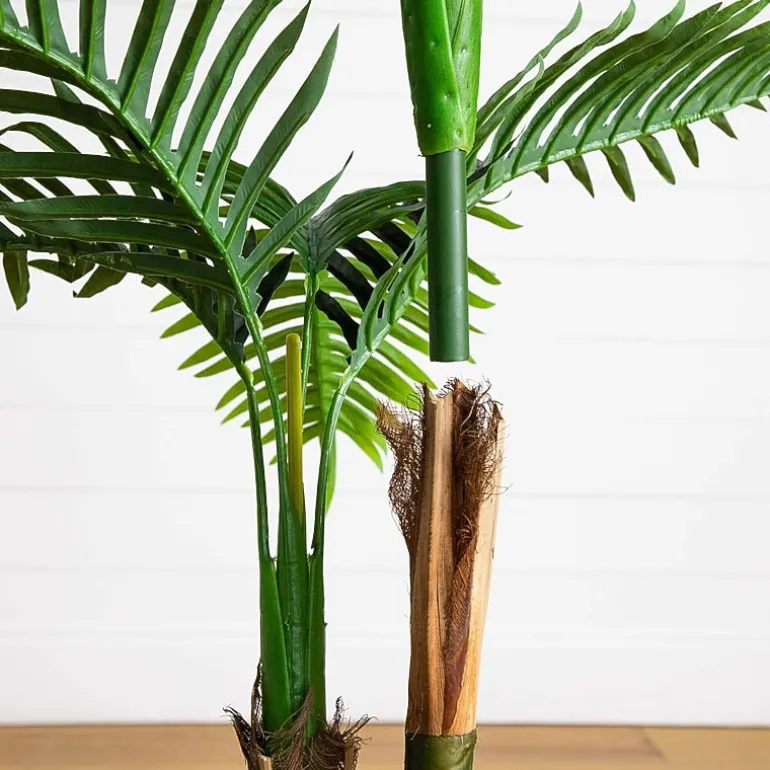 Nearly Natural 4ft Double Robellini Palm Indoor Outdoor Artificial Tree