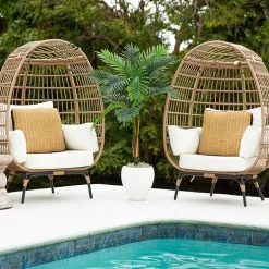 Nearly Natural 4ft Double Robellini Palm Indoor Outdoor Artificial Tree
