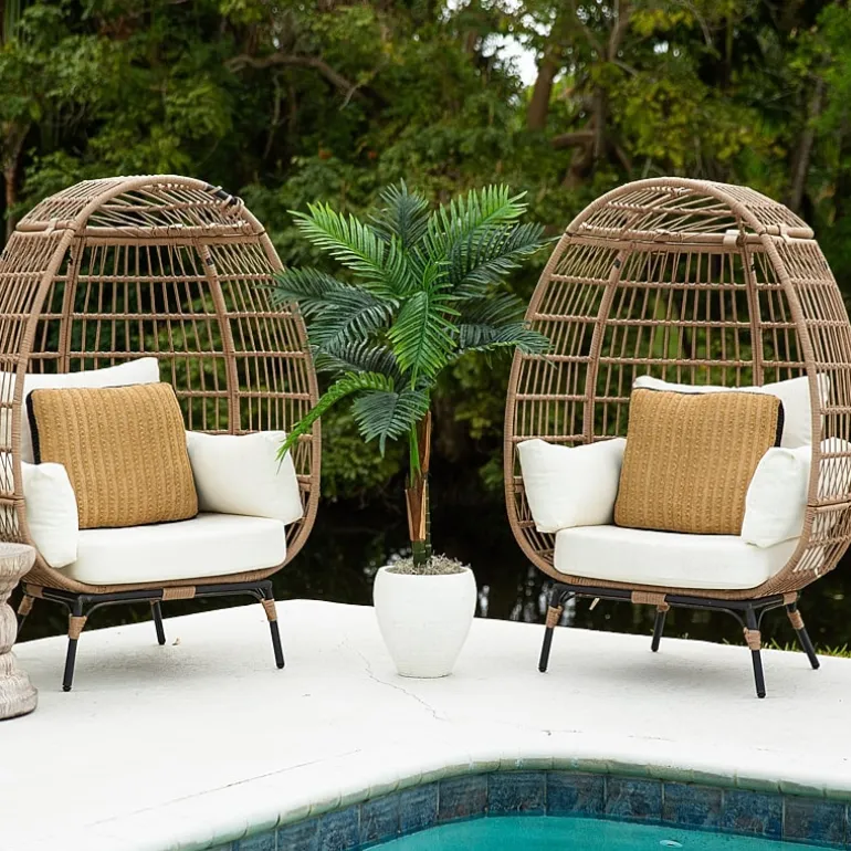 Nearly Natural 4ft Double Robellini Palm Indoor Outdoor Artificial Tree