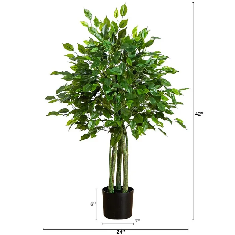 Nearly Natural 4ft Ficus Indoor Outdoor Artificial Tree