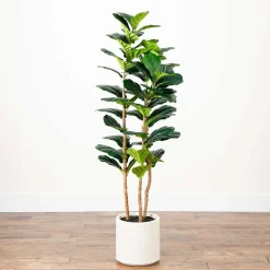 Nearly Natural 5ft. Green Fiddle Leaf Indoor Artificial Tree