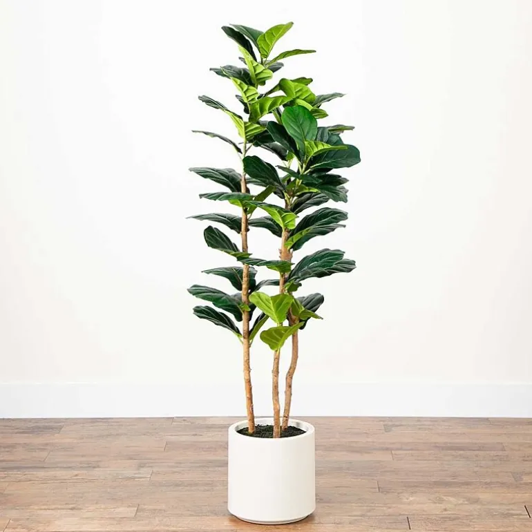 Nearly Natural 5ft. Green Fiddle Leaf Indoor Artificial Tree