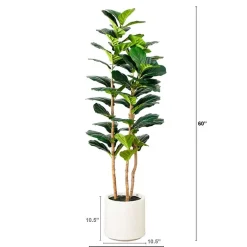 Nearly Natural 5ft. Green Fiddle Leaf Indoor Artificial Tree