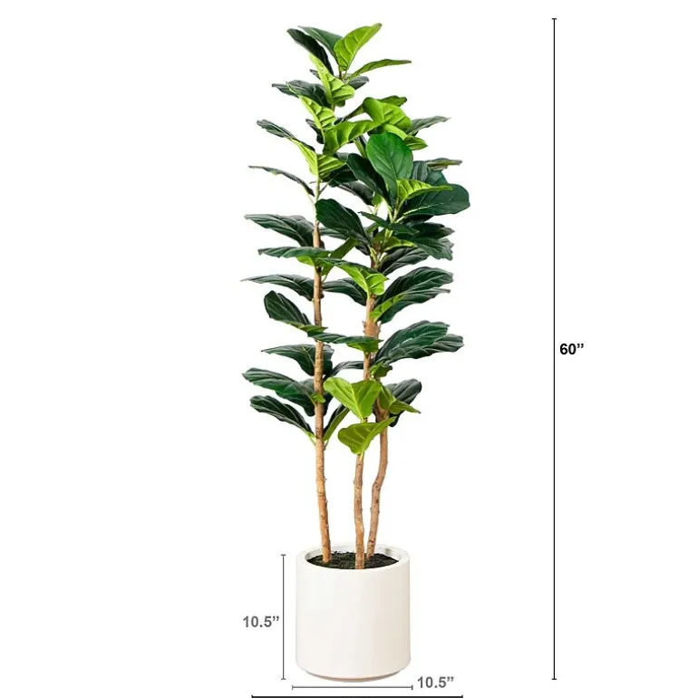 Nearly Natural 5ft. Green Fiddle Leaf Indoor Artificial Tree