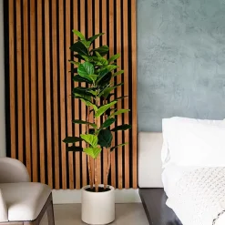 Nearly Natural 5ft. Green Fiddle Leaf Indoor Artificial Tree