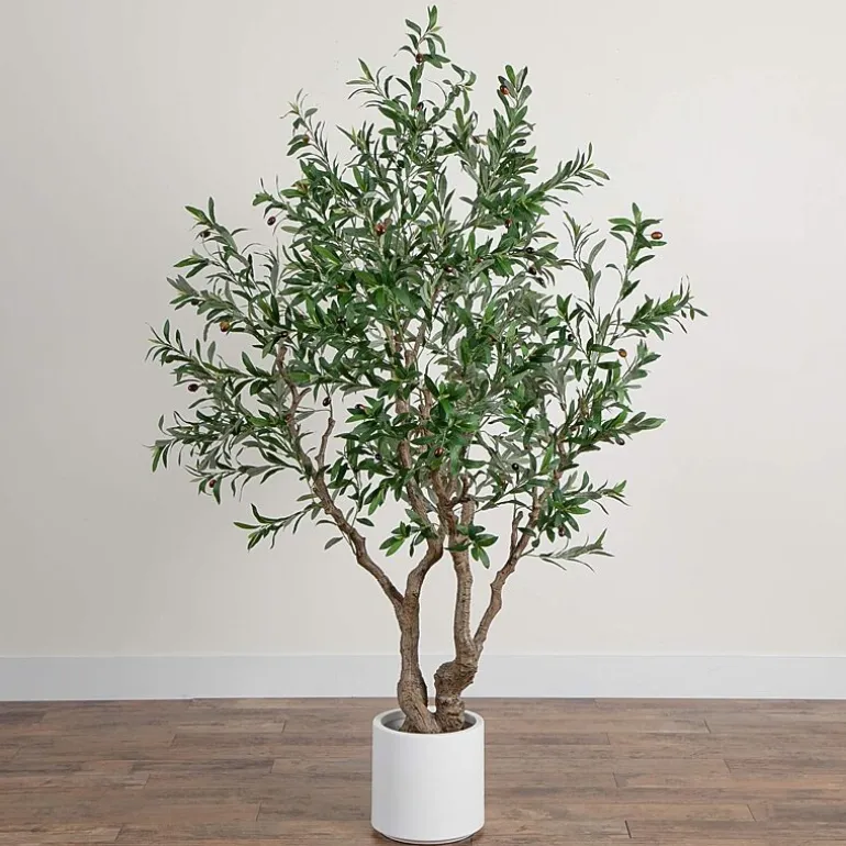 Nearly Natural 6ft. Green Grand Olive Indoor Artificial Tree