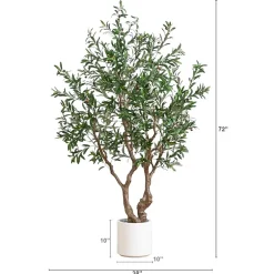 Nearly Natural 6ft. Green Grand Olive Indoor Artificial Tree