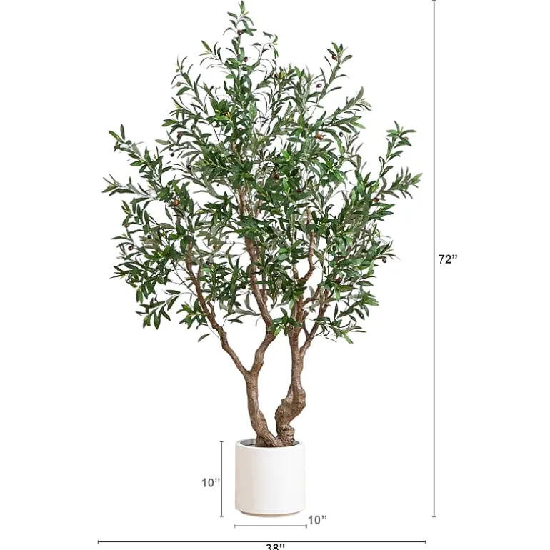 Nearly Natural 6ft. Green Grand Olive Indoor Artificial Tree