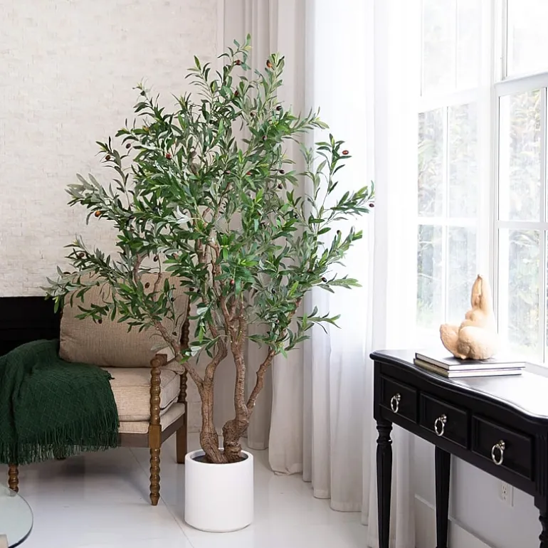 Nearly Natural 6ft. Green Grand Olive Indoor Artificial Tree