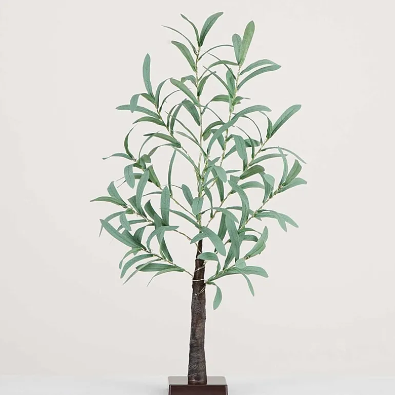 Nearly Natural 2ft. Green Lighted Olive Indoor Artificial Tree