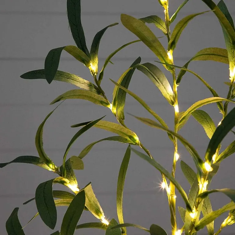 Nearly Natural 2ft. Green Lighted Olive Indoor Artificial Tree