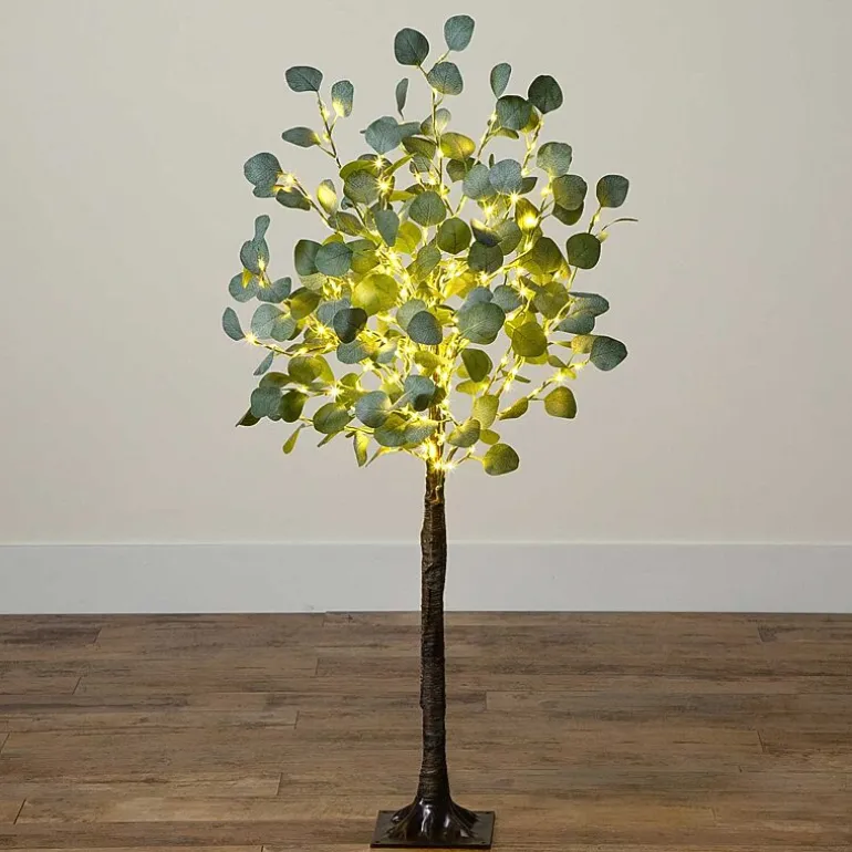 Nearly Natural 4ft. Green Lighted Eucalyptus Indoor Artificial Tree