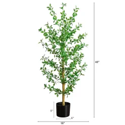 Nearly Natural 4ft Shady Lady Black Olive Indoor Artificial Tree