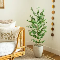 Nearly Natural 4ft Shady Lady Black Olive Indoor Artificial Tree