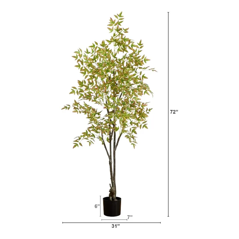 Nearly Natural 6' Green Nandina Indoor Artificial Tree