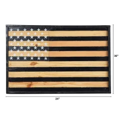 Nearly Natural 36in American Flag Americana Wood Wall Art