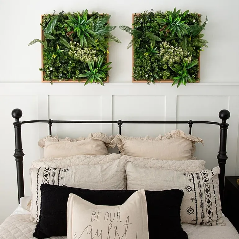 Nearly Natural 20in. X 20in. Green Lighted Queensland Rainforest Wall Panel Artificial Plant