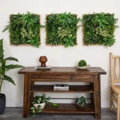 Nearly Natural 20in. X 20in. Green Lighted Queensland Rainforest Wall Panel Artificial Plant