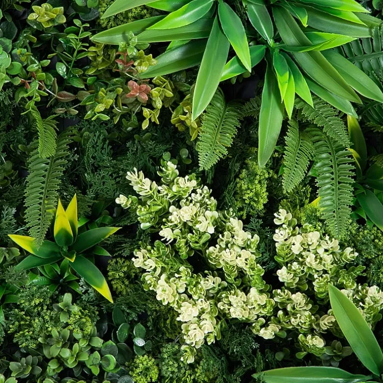 Nearly Natural 20in. X 20in. Green Lighted Queensland Rainforest Wall Panel Artificial Plant