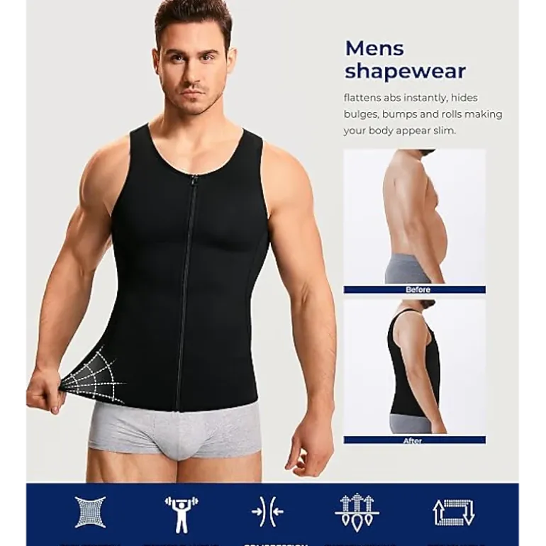 Nebility Mens Compression Tank Top Body Shaper