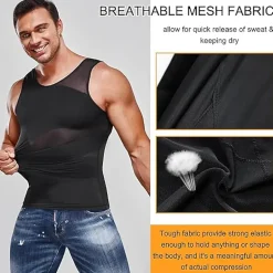 Nebility Mens Compression Tank Top Body Shaper Sleeveless Vest