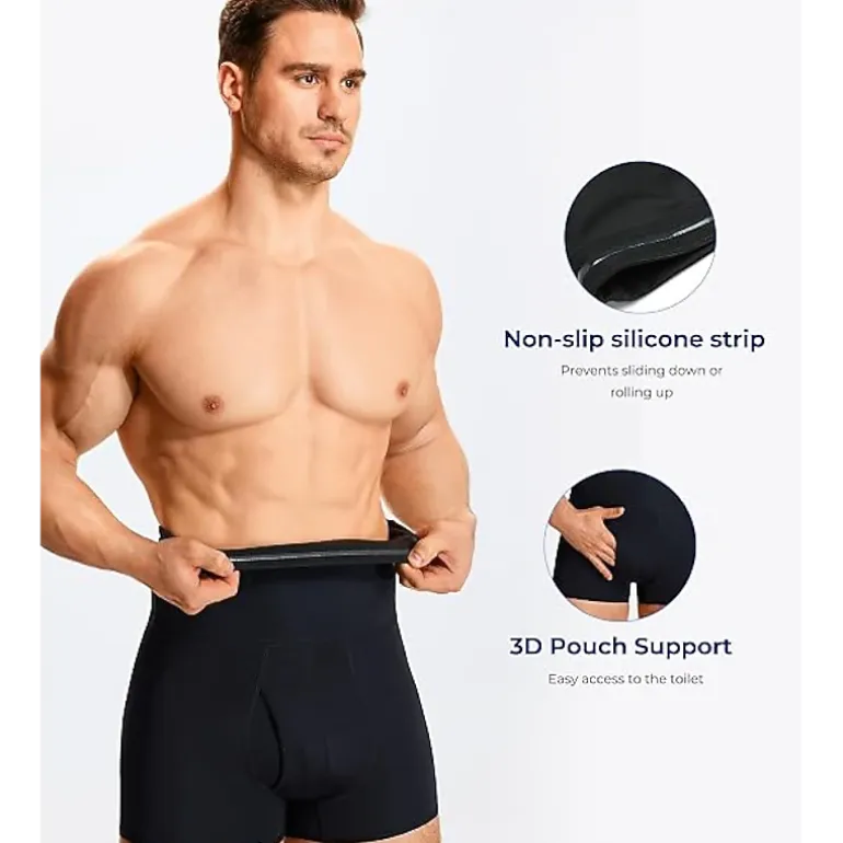 Nebility Mens High Waisted Shaping Shorts