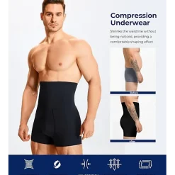 Nebility Mens High Waisted Shaping Shorts