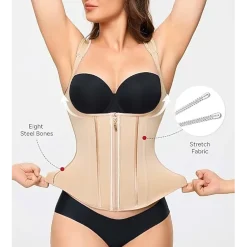 Nebility Women Adjustable Strap Tummy Control Shapewear Waist Trainer Corset