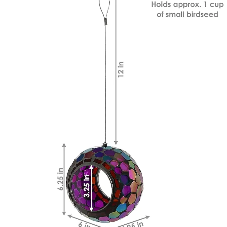 Net Health Shops Round Mosaic Glass Bird Feeder