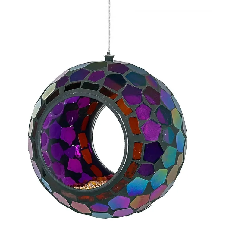 Net Health Shops Round Mosaic Glass Bird Feeder