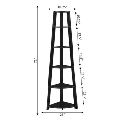 Newport 5 Tier Corner Bookshelf