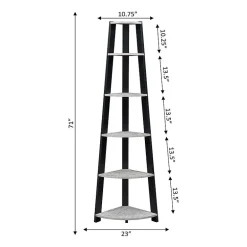 Newport 5 Tier Corner Bookshelf