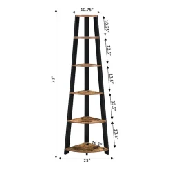 Newport 5 Tier Corner Bookshelf