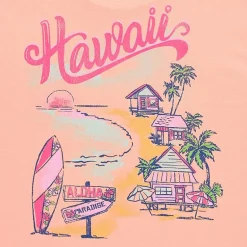 New World Hawaii Womens Juniors Crew Neck Short Sleeve Oversized Graphic T-Shirt