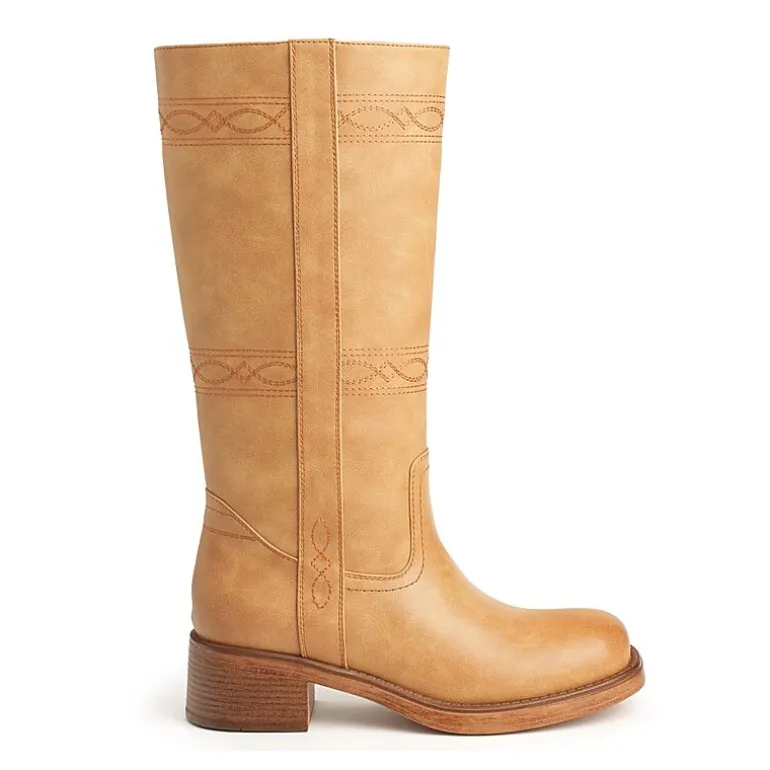 New York & Company Womens Cady Stacked Heel Over the Knee Boots