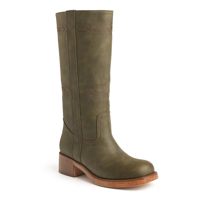 New York & Company Womens Cady Stacked Heel Over the Knee Boots