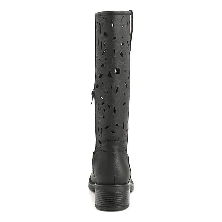 New York & Company Womens Curtis Stacked Heel Over the Knee Boots