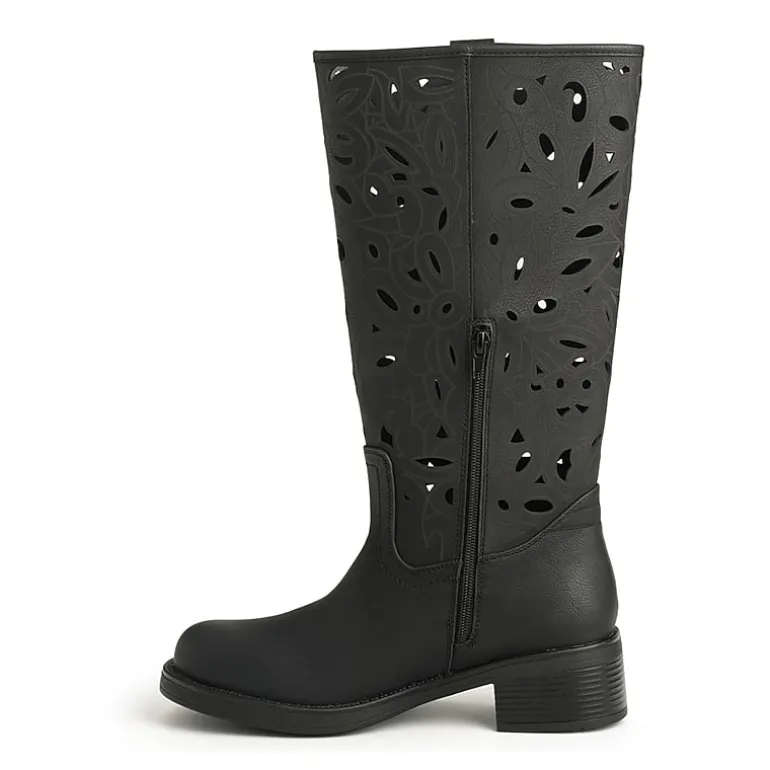 New York & Company Womens Curtis Stacked Heel Over the Knee Boots
